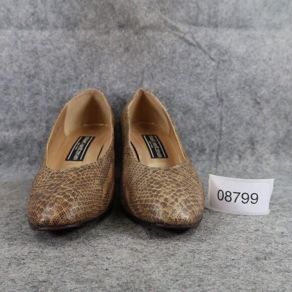Stuart Weitzman Shoes Womens 9 Pumps Snakeskin Print Leather Fashion Heels Brown - Picture 3 of 14